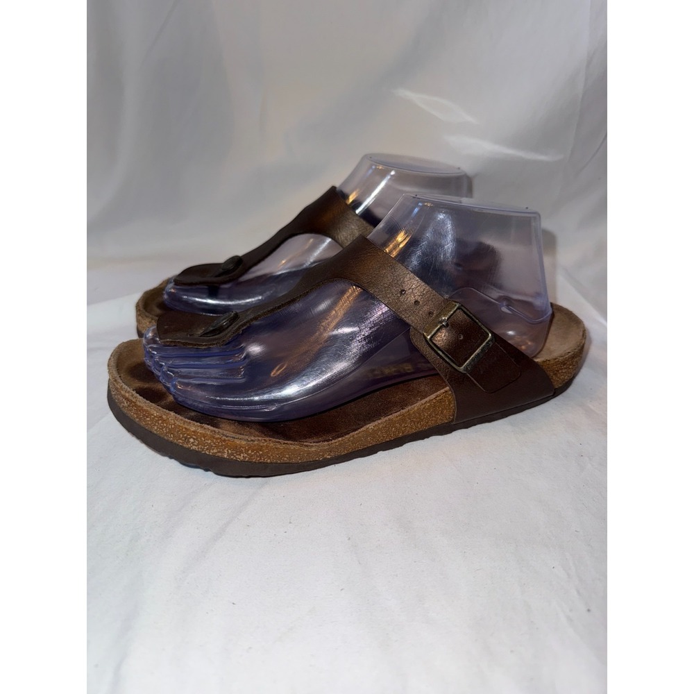 Birkenstock Gizeh Unisex Sandals US L7/M5 Brown Oiled Leather Flip Flops‎ Thong